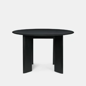 Scatter round dining table,top is made of beech veneer, legs out of solid beech, both finished in black oil. this table seats up to 4 people comfortably.Handcrafted by Kersetna