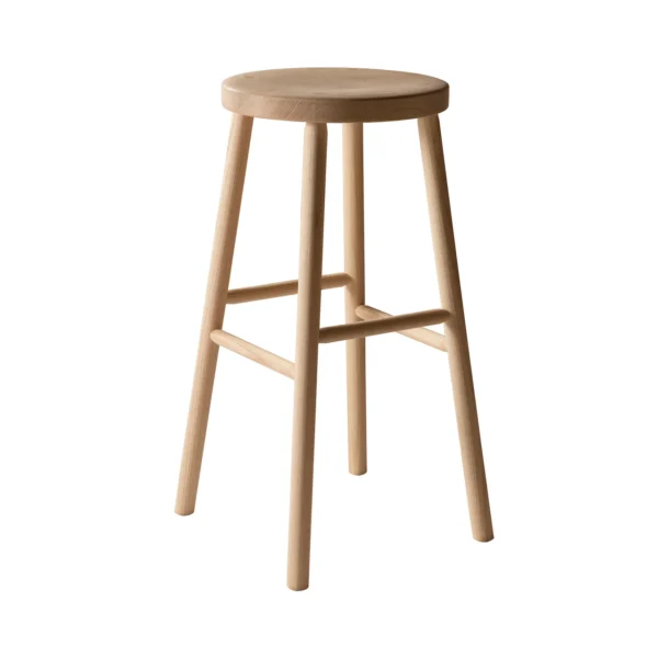 Chauve Stool 75 cm in solid ash finished in natural ash color with lacquer