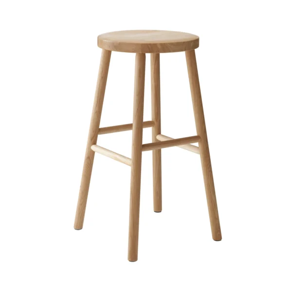 Chauve Stool 75 cm in solid oak finished in natural oak with lacquer