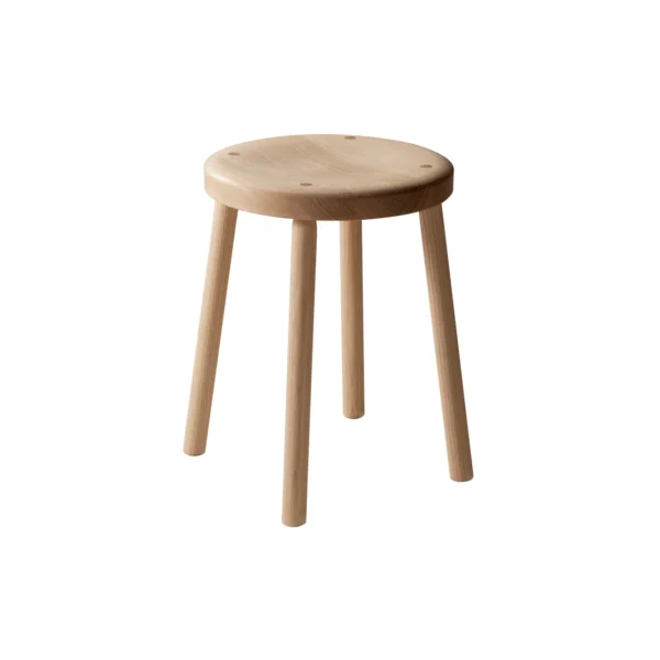 Chauve Stool 45 cm height in solid Ash finished in natural Ash color with lacquer