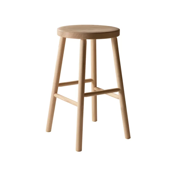 Chauve Stool 65 cm in solid ash finished in natural ash color with lacquer