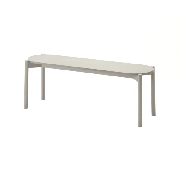 A side view of Sao bench in grey