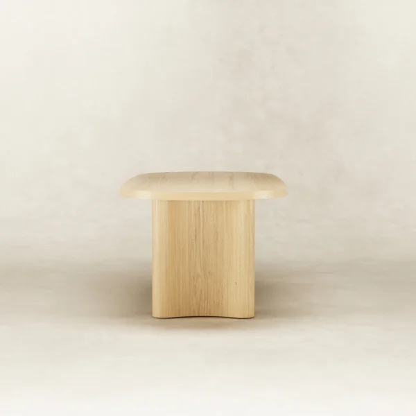 Side view of Loki dining table in natural stained ash