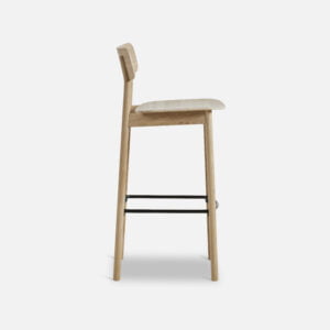 Side view of the Yuri Bar Stool in oak
