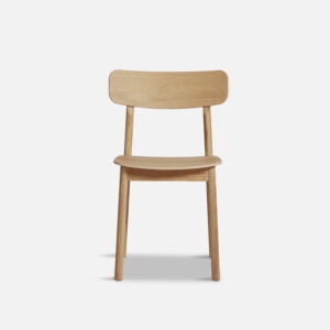front view of yuri oak dining chair