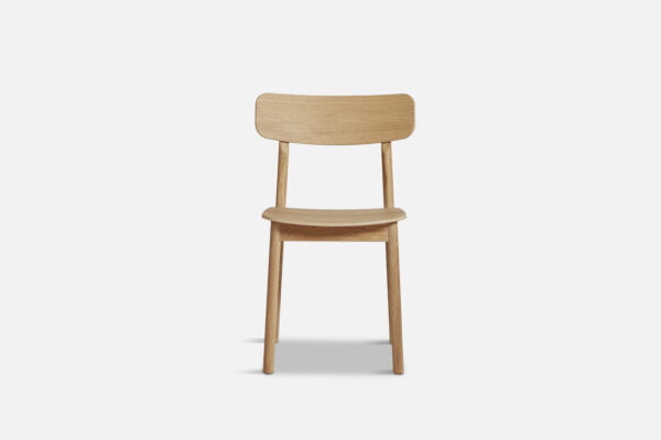 front view of yuri oak dining chair