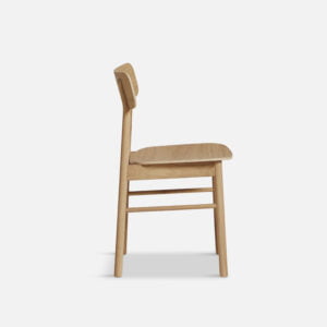 Side view of yuri oak dining chair