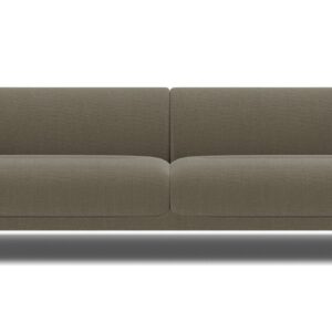 Front view of Nu three seater sofa in olive fabric