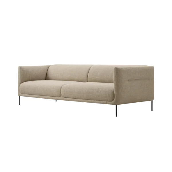 Side view of Nu two seater sofa in a white background setting