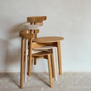 Laddy stackable dining chair, made out of solid oak wood