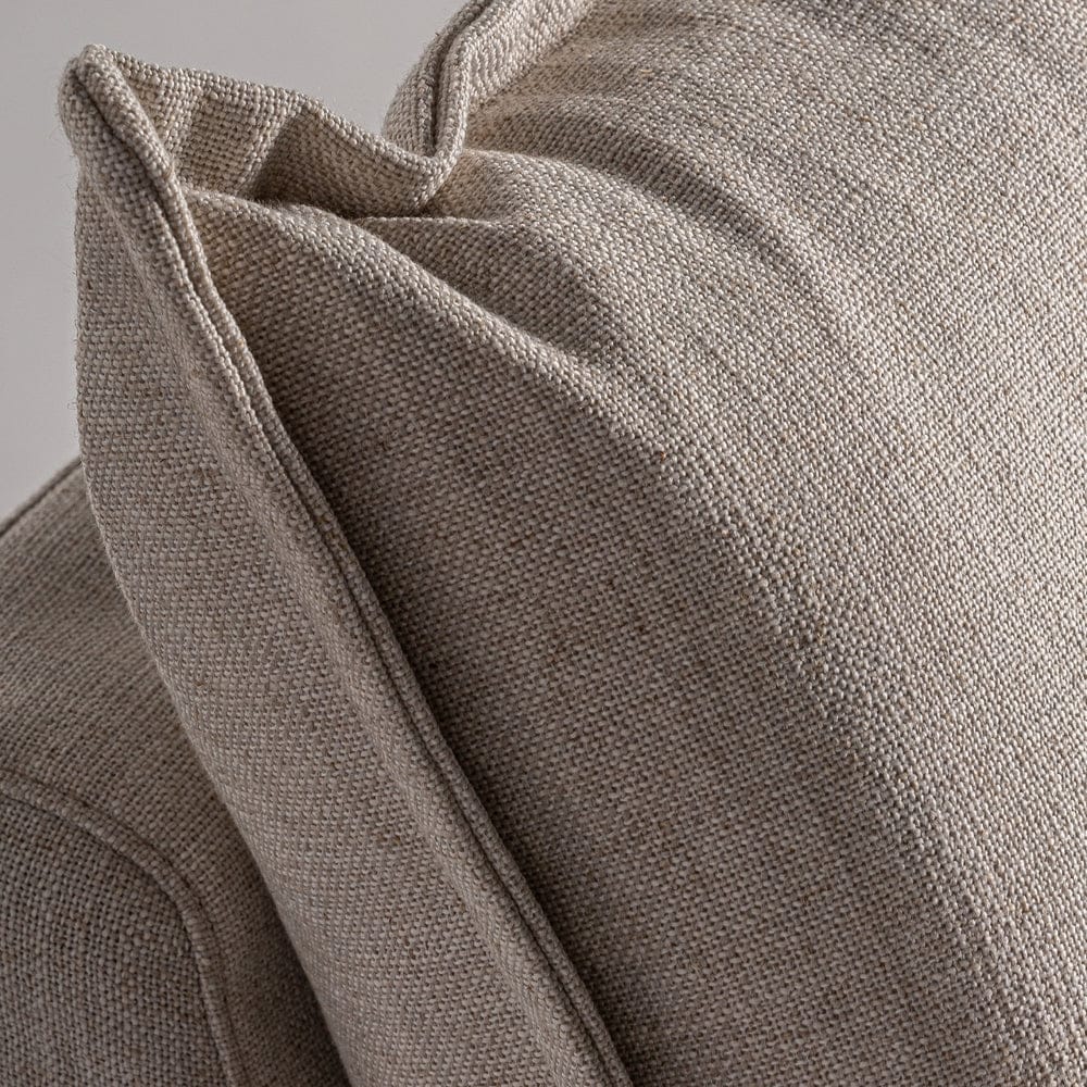 Close-up of the back cushion with textured fabric on the Lynn Lounge Chair
