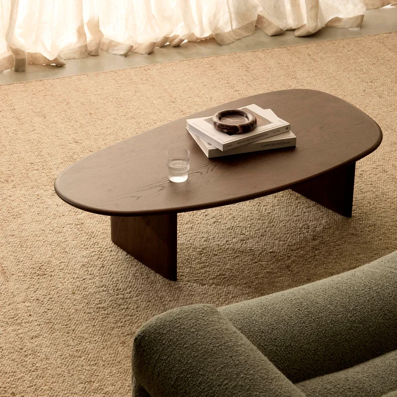Santos Coffee Table, organic table top made out of oak and oak veneer by kersetna lebanon
